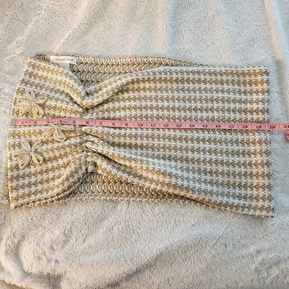 Coldwater Creek Gold & White Knit Scarf